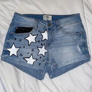 HAND PAINTED original star jean shorts!